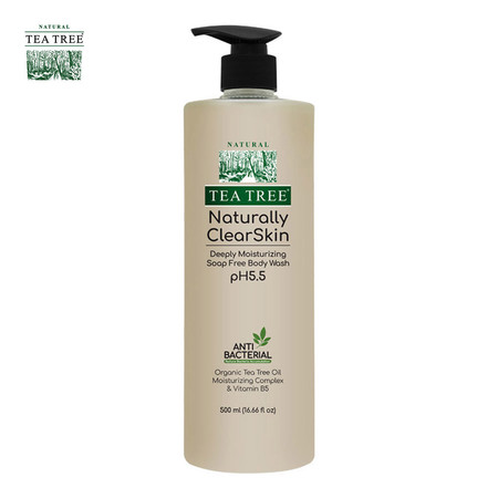 Tea Tree ที ทรี เจลอาบน้ำ เนเชอรัลลี เคลียร์สกิน ดีพลี่ มอยเจอร์ไรซิ่ง โซฟ ฟรี บอดี้ วอช ขนาด 500 มล.1 ขวด