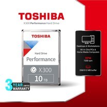 Toshiba PC HDD (10TB) 3.5" SATA 3.5 รุ่น (X300) HDWR11A :7200RPM C/B 256MB สาย Graphic Adobe etc. Internal Harddisk
