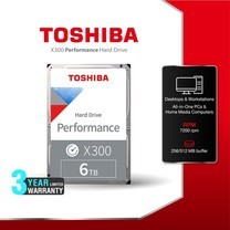 Toshiba PC HDD (6TB) 3.5" SATA 3.5 รุ่น (X300) HDWR160 :7200RPM C/B 256MB สาย Graphic Adobe etc. Internal Harddisk