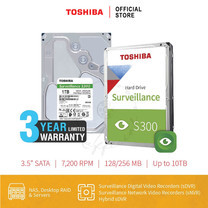 HARDDISK TOSHIBA (S300) HDWV110 1TB SATA 3.5 5400RPM C/B 128 MB
