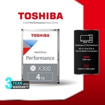 Toshiba PC HDD (4TB) 3.5" SATA 3.5 รุ่น (X300) HDWR440 :7200RPM C/B 128MB สาย Graphic Adobe etc. Internal Harddisk