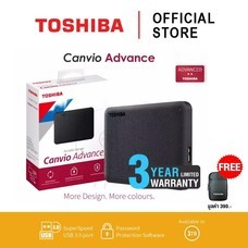 Toshiba External Harddrive (2TB) สีดำ รุ่น Canvio V10 External HDD 2TB USB3.2 New!