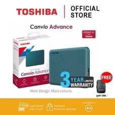 Toshiba External Harddrive (2TB) สีเขียว รุ่น Canvio V10 External HDD 2TB USB3.2 New!
