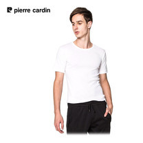 Pierre Cardin PT-009 เสื้อยืดคอกลม RIBBED CREW NECK CLASSIC-COLOURED ไซส์ XXL - สีขาว