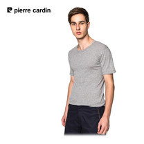 Pierre Cardin PT-009 เสื้อยืดคอกลม RIBBED CREW NECK CLASSIC-COLOURED - สีเทา