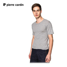 Pierre Cardin PT-009 เสื้อยืดคอกลม RIBBED CREW NECK CLASSIC-COLOURED ไซส์ XXL - สีเทา
