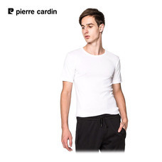 Pierre Cardin PT-009 เสื้อยืดคอกลม RIBBED CREW NECK CLASSIC-COLOURED - สีขาว