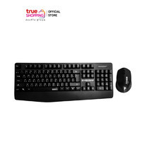SIGNO 2.4G Wireless Keyboard & Mouse Combo Set KW-740+WM-104 สีดำ จำนวน 1 ชิ้น