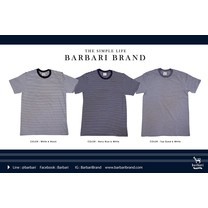 Barbari เสื้อยืดคอกลมลายริ้ว Premium Cotton 100% ใส่ได้ทั้งผู้ชายผู้หญิง ( BBS1 )