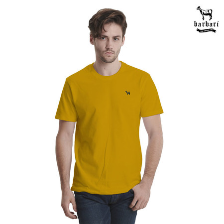 Barbari เสื้อยืดคอกลม Premium Cotton 100% ใส่ได้ทั้งผู้ชายผู้หญิง สีมัสตาร์ด (BR5)