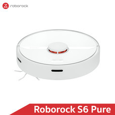 หุ่นยนต์ดูดฝุ่นถูพื้น อัจฉริยะ Roborock S6 Pure สีขาว (White Color) - Robotic Vacuum and Mop Cleaner (Global Version)
