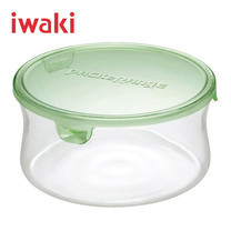 Iwaki ภาชนะแก้วบรรจุอาหารทรงกลม ขนาด 840 ml. รุ่น K7402-P - สีเขียว