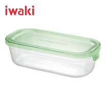 Iwaki ภาชนะแก้วบรรจุอาหารทรงเหลี่ยม รุ่น K3246N-P ขนาด 500 ml. - สีเขียว