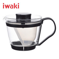 Iwaki กาชงชาเนื้อแก้วพร้อมที่กรอง ขนาด 400 ml. - สีดำ