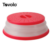 Tovolo ฝาปิดครอบไมโครเวฟพับเก็บได้ - สีแดง