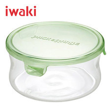 Iwaki ภาชนะแก้วบรรจุอาหารทรงกลม ขนาด 380 ml. รุ่น K7401-P - สีเขียว