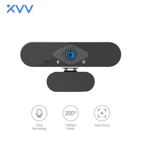 Xiaovv HD USB Webcam 2 Million Pixels กล้องเว็บแคมมุมกว้าง 150°/ความละเอียดสูงคุณภาพสูง720P/พร้อมไมค์ในตัว