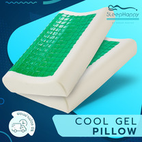 SleepHappy หมอนคูลเจลเมมโมรีโฟม เซ็ทคู่ สีเขียว Aloe vera Cool Gel-Memory Foam green color Curve