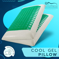 SleepHappy หมอนคูลเจลเมมโมรีโฟม เซ็ทคู่ สีเขียว Aloe vera Cool Gel-Memory Foam green color Square