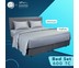 SleepHappy เซ็ทผ้าปูที่นอน 600 เส้นด้าย (สูง10นิ้ว) ผ้าปูที่นอนโรงแรมหรู ( ผ้าปู + ปลอกหมอน ) 5 ฟุต สีเทา