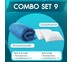 SleepHappy COMBO SET 9 ที่รองที่นอน ท็อปเปอร์สี Dacron Hybrid สีฟ้า (หนา 3 นิ้ว) + หมอนไมโครไฟเบอร์ (1200 gsm.) 6ฟุต ส่งฟรี
