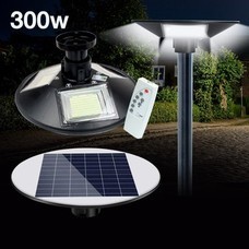 Telecorsa โคมไฟโซล่าเซล พลังงานแสงอาทิตย์ UFO Square Light LED300W รุ่น Solar-street-light-3-ways-garden-00g-Song