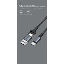 สาย Eloop S8 2-in-1 USB-A & Type C Super Fast Charge
