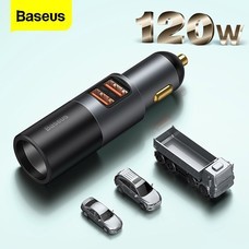 Baseus อุปกรณ์ชาร์จที่จุดบุหรี่ในรถยนต์ 120 W Usb 4.0 QC4.0 QC3.0 Pd Type C