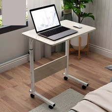 โต๊ะข้างเตียง 60x40 cm ปรับความสูง 70-90 cm ล้อเลื่อน ล็อกได้ โต๊ะวางโน๊ตบุ๊ค โต๊ะทำงาน โต๊ะคอม โต๊ะวางของ รุ่น TA0007