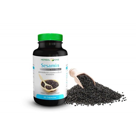 Herbal One Sesamin เฮอร์บัล วัน สารสกัดจากเมล็ดงาดำ 60 แคปซูล อ้วยอันงาดำ