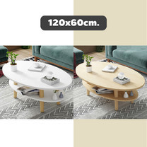 โต๊ะวางของ 2 ชั้น ขนาด 120 x 60 ซม. โต๊ะกลาง โต๊ะห้องนั่งเล่น มินิมอล​ เฟอร์นิเจอร์แต่งบ้าน​