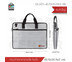 กระเป๋า กระเป๋าเก็บเอกสาร ทนไฟ กันน้ำ มีซิปล็อค พร้อมหูจับ สําหรับเก็บเอกสาร สีเทา รุ่น J2L003-40.5X30.5X2-SB
