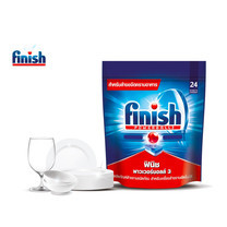 Finish ฟินิช ผลิตภัณฑ์ล้างจานชนิดก้อน สำหรับเครื่องล้างจาน 24 ก้อน 390 กรัม