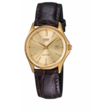 Casio นาฬิกาข้อมือ สายหนังแท้ รุ่น LTP-1183Q-9A - Brown/Gold รับประกันศูนย์ 1 ปี ของแท้