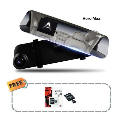 Aston กล้องกระจกติดรถยนต์ รุ่น Hero max ฟรี Micro SD Card