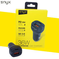 ที่ชาร์จในรถ 36W ENYX Supreme Car Charger มาพร้อม USB-C PD18 W และ USB QC 3.0 18W