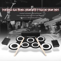 Electronic Drum Pad กลองไฟฟ้า กลองชุด 7 ชิ้น แถม ไม้กลอง 1 คู่ + กระเดื่อง ส่งฟรีทั่วไทย