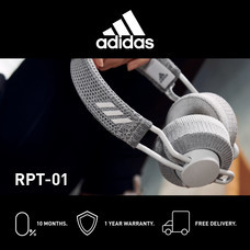 Adidas RPT- 01 หูฟังออนเอียร์บลูทูธ สี LIGHT GREY -  จัดส่งฟรี + รับประกัน 1 ปี (หูฟังออกกำลังกาย บลูทูธ, ทนเหงื่อ/กันเหงื่อ, เบสหนักๆ)