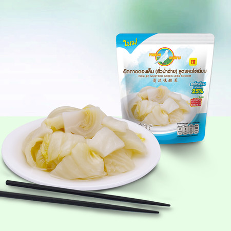 นกพิราบ ผักกาดดอง ฮั่วน่ำฉ่าย สูตรลดโซเดียม 25% 1 ซอง 145 g.