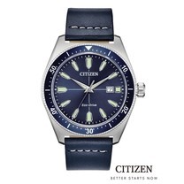 CITIZEN Eco-Drive AW1591-01L Leather Men's Watch (นาฬิกาข้อมือผู้ชายระบบพลังงานแสง)