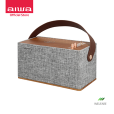 AIWA Wellington Bluetooth Speaker ลำโพงบลูทูธพกพา รองรับ Wireless Charging วัสดุไม้แท้ Soft Sound++