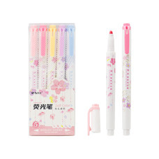 M&G AHMT6207 ปากกาไฮไลท์ สีพาสเทล Sakura ซากุระ มี 5 สี จำหน่าย 1 ชุด 5 สี 5 ด้าม
